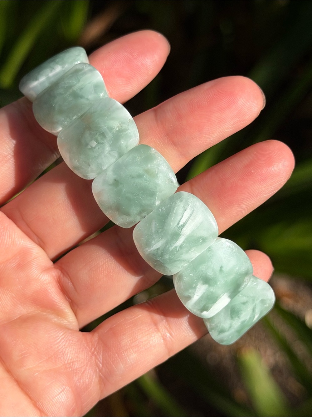 7 Inch Green Larimar Soft Bangle 2567 - Picture 7 of 8